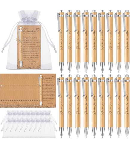 Nezyo 20 Sets Dankeschön Geschenke – Motivierende Kugelschreiber Mit Lesezeichenkarten, Für Kollegen, Lehrer & Team