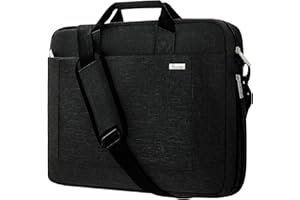 ‎VOOVA Voova große Laptoptasche für 14 15 15,6 16 Zoll Laptop, 30% mehr Kapazität Innenfächer verdickt wasserdicht Notebook Tasche kann auf dem Koffer kompatibel mit Macbook Dell HP, Schwarz
