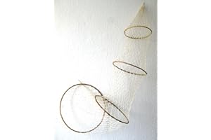 maritime Dekoration große Deko Reuse 135cm x 36cm 4 Bambus Ringe Fischernetz Dekonetz + Muscheln