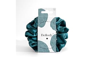 Bellody® Scrunchies sammet – sammetslen mjuk, starkt grepp, sammetslen, exklusiva färger (1 styck – quetzal Green) – hårsnodd scrunchie i grönt