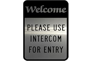 XTRA-PRINT 188 PLEASE USE INTERCOM FOR ENTRY Metal Aluminium Plaque Sign Door House Gate (20x15cm., Brushed Silver)