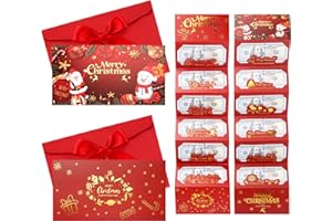 AYIXIWARZ Weihnachtsüberraschung Geldhalter, 2PCS Geldgeschenk Weihnachten, Geschenkkartenhalter mit 6 Fächern, Weihnachtsumschläg, Geldumschlag, DIY Weihnachtsgeschenke Geld für Familie Freunde Kollegen