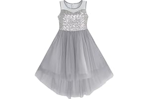 SUNNY FASHION Flower Girls Dress Unicorn Rainbow Pageant Princess Party Age 4-10 Years