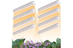 Niello 8Pack T5 Lámpara de Planta, 42cm Lámpara de Crecimiento LED de Espectro Completo, 60W Luz para plantas de interior, Adecuado para invernadero de interior, jardín.