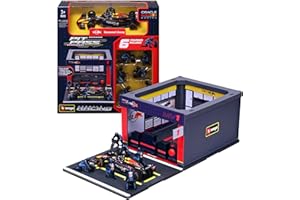BBURAGO PIT STOP Red Bull RB20 (2024) #1 Verstappen, Playset con Diorama, Veicolo in Scala 1:43 e 6 Meccanici, Replica Dettagliata con Licenza Ufficiale Red Bull, Età Consigliata 3+ Anni
