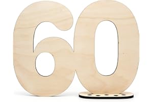 HAGEFOL Libro degli ospiti in legno con numero 60 – da scrivere come regalo con supporto e portacandele di compleanno – per 60 compleanni, 60 anni di anniversario o matrimonio