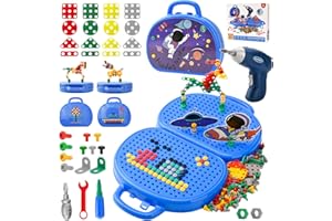 DAOUZL Giocattoli Montessori, Montessori Scatola Giocattolo con Trapano, Scatola Magica dei Giocattoli Montessori, Magic Montessori Play Toolbo Cassetta Giocattolo per Bambini 3 4 5 Anni (C)