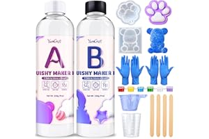 YUMCRAFT Flüssigsilikon für Squishy Maker, 500g Superweiches Silikonkautschuk füR Taba Squishy | Squishy Maker, Ab 1:1 FlüSsigsilikon Squishy Making Kit, DIY Dekompressionsgeschenk, Beflockung Katze Pfote