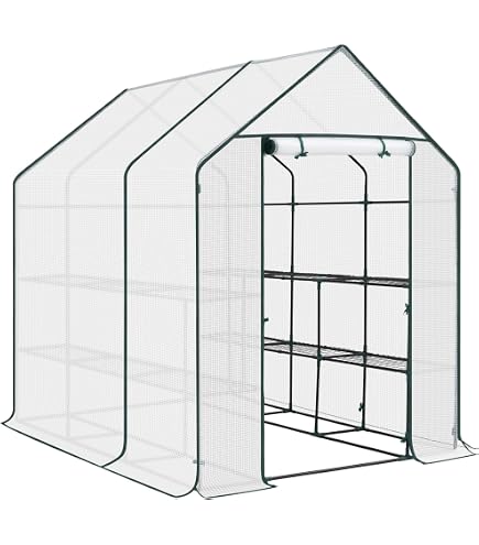 Housse De Rechange Serre De Jardin 195x143x73cm - Polyéthylène Résistant UV - Pour Serre 3 Niveaux