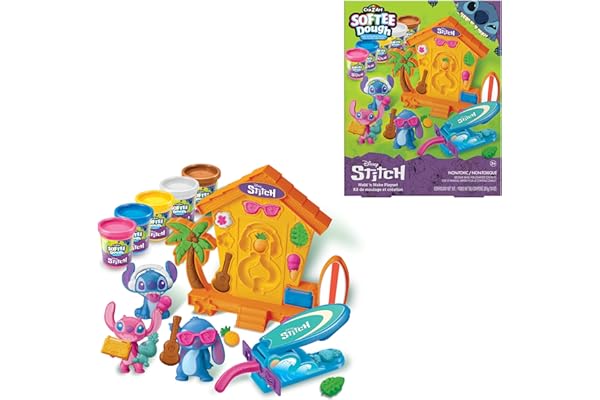 Lexibook, Kit de Fabrication de Figurines Stitch en pâte à Modeler Douce et malléable, CRDOUGH50D