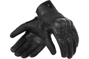 REBELHORN Thug II Guantes de Moto Hombre | Piel de Cabra | Paneles SAS-Tec para Absorber Impactos | Forro Transpirable | Soporte para Pantallas táctiles