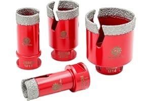 FOCSTOL Punte Diamantate Gres Porcellanato - 4 pezzi (20/25/35/50mm) Punte Trapano Diamantate per Piastrelle Ceramica Marmo Graint
