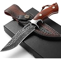 Coltello damasco forgiato a mano personalizzato con manico in legno d'ulivo e rivestimento in pelle, coltello pieghevole da caccia e da campeggio, con chiusura posteriore, regalo per sposo - Italia