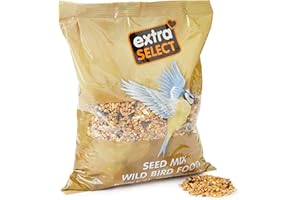 Extra Select Wild Bird Seed Mix with Black Sunflower Seeds, Wheat, Dari, Millet Seeds - Nutrient Rich Wild Bird Food for Small Birds - 1kg