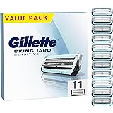Gillette SkinGuard Sensitive Lamette di Ricambio per Rasoio manuale Uomo, Confezione da 11 Ricambi, Con Striscia Lubrificante