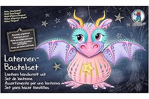 Ursus 18720012F - Laternen Bastelset Drachenlady, Set zum Basteln einer Laterne, für Kinder, inklusive Bastelanleitung, ideal für den nächsten Laternenlauf, Mittel