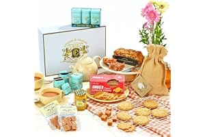 Edmond & Charles Luxury Afternoon Tea Hamper for 2 | Gift Box with Teas, Clotted Cream Fudge, Lemon Curd, Gourmet Biscuits & Fruit Cake | Hampers Presents for Women | Set of Artisanal Birthday Treats