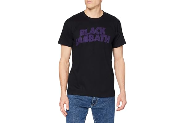Black Sabbath Wavy Logo Vintage T-Shirt Homme
