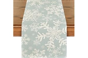 Artoid Mode Blau Schneeflockenn Weihnachten Tischläufer, Saisonnal Winter Xmas Küche Tisch Dekoration Drinnen Urlaub Party Dekor 40x180 cm