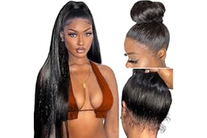 ALIPOP Perruque femme naturelle bresilienne 360 full lace frontal wig human hair Lisse Perruque Cheveux Humain full Lace Wig human hair pre plucked with baby hair 180% Densité 18inch(45cm)