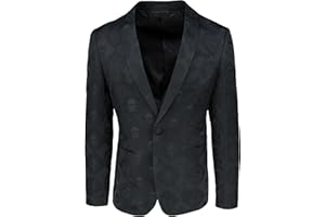 EVOGA Chaqueta Blazer para hombre Class Sartorial, color negro de fantasía calavera