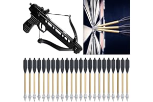 YAMAXUN Mini Crossbow Bolt 6.3 Inch Crossbow Arrows Aluminium Crossbow Bolts Arrows for 50-80 lbs Pistol Crossbow Precision Target Shooting Small Hunting Archery - No Crossbow Included