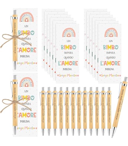 Penna in bambù incisa personalizzata, regalo di ringraziamento personalizzato di fine anno, insegnante, insegnante di scuola materna, addetto alla scuola - Italia