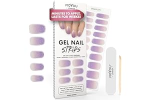 MOYOU LONDON Semi Cured Gel Nail Strips - 20 Pcs. Nail Wraps for Salon-Quality Manicure - Works with Any UV Lamp - Easy to Apply, Trim, & Remove Gel Stickers