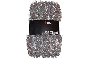 Homestreet extra lange Lamettagirlande, 15,24 m, Weihnachtsdekoration silber