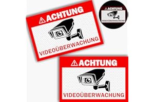 OYAYUBI 2er Set REFLEKTIEREND Achtung Videoüberwachung Schild (20x15 cm), Hinweisschild für Kameraüberwachung, Warnschild, Schild Videoüberwachung, Video Überwachungsschild