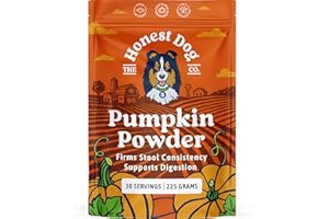 THE HONEST DOG CO 100% Pumpkin Powder for Dogs (225 Grams, 30 Servings) - Delicious Pumpkin Puree - Fibre for Dogs - Stool Firm - Canned Pumpkin Alternative - Made in UK - Honest Dog Co.