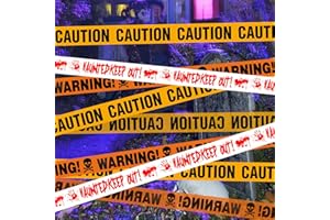 BGTLJKD 7.6 cm x 10 m Cinta de Advertencia de Halloween,3 Piezas Cinta de Advertencia de Peligro Cinta de Señalización Cinta de caución Espeluznante para Peligro/áreas Peligrosas/Halloween