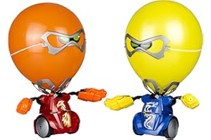 YCOO Pack 2 Robots Kombat Ballon Télécommandé 14cm, Coloris aléatoire, Explose la Tête de ton Adversaire, Jouet avec Effets sonores Et Lumineux, Dès 5 ans