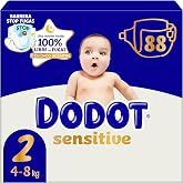 Dodot Sensitive Size 2, 88 Nappies, 4kg-8kg