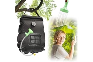 Gohytal Solar Shower Bag, 5 gallons/20L Camping Shower Bag, Solar Heating Outdoor Shower Bag with Shower Head, Hose, Tap Head Ideal for Travelling, Hiking, Backpacking