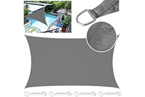 LEcylankEr Vela Ombreggiante Impermeabile, Vela Ombreggiante Anti UV, Tenda a Vela per Esterno, Adatto per Giardini/Terrazze/Piscine (2 * 4M, Grigio scuro)