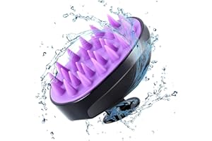 SOSOON Scalp Massager Shampoo Brush, Soft Silicone No Flaky Hair Scalp Brush for Wet or Dry Hair, Head Scrubber Scalp Exfoliator Anti Dandruff Brush (Black and Purple)