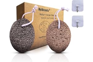 HolBeauty® Pietre pomice - Pietra lavica naturale - Raspa per calli - Rimozione calli - Pietre pomice fine e grossolane per piedi - Rimozione calli - Cura dei piedi (Terracotta/Dark-Grower)