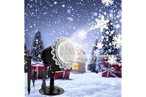 CARASTEK Schneeflocken projektor, Led Projektor weihnachten aussen, Snowflake Projektor Weihnachten Aussen Wasserdicht IP44 für Innen und Außen Dekoration Weihnachts Party Hochzeit (3D)
