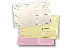 RATASK Delivery Note, Triplicate NCR Delivery Book, Carbonless Proof of Delivery (POD) A5 Notebook, 50 Triplicate Copies per Book, POD, Size A5 (1 Book)