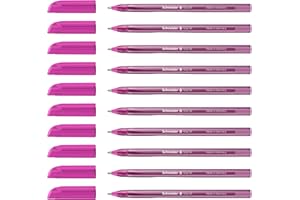 Schneider Vizz 102209 Stylo à bille (pour une écriture facile et rapide, Couleur du corps = Couleur d'écriture, largeur de trait M) 10 pièces, Rose