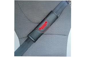QUXING 2 Pezzi Carbonio Imbottiture Cinture di Sicurezza, per Jeep Wrangler Patriot Compass Renegade Rubicon TrailHawk Copri Cintura di Sicurezza Traspirante Morbido Morbido Accessori
