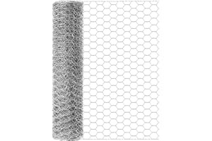 TOYPOPOR Chicken Wire 40cm x 15m, Outdoor Anti-Rust Hexagonal Galvanized Chicken Wire Fencing, Chicken Wire Mesh to Protect Gardening Plants Vegetables Flowers Fruits From Dogs, Rabbits,Squirrels