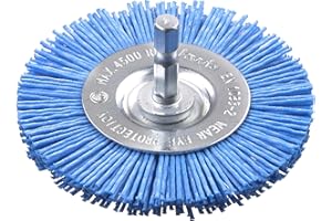 kwb Nylon Abrasive Disc Brush, Fine, Ø 75 mm, for Wood, Metal, and Non-Ferrous Metals, Nylon Brush for Drill Machine with E6.3 Hex Shank, for Grinding, Structuring, Cleaning, and Rust Removal