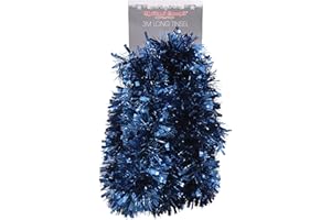 Christmas Concepts® 3m / 9.8ft Chunky/Fine Christmas Tinsel - Christmas Decoration Tinsel (Midnight Blue)