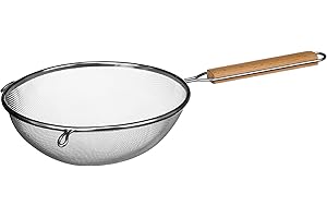 Premier Housewares 0806511 Tamis Acier Inoxydable + Poignée en Bois - 24,5 cm