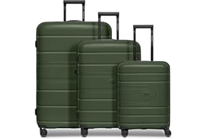 REDOLZ Hartschalen Koffer-Set 3-teilig | alle Koffer 6 cm Dehnfalte | aus hochwertigem, leichtem Polypropylen | 4 Doppelrollen & TSA-Schloss für Damen & Herren (Essentials 11)