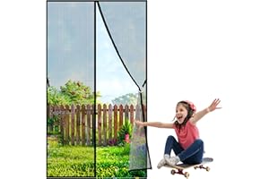 ZEPHRA Zanzariere Magnetica, 110x220cm Zanzariera Porta Finestra Magnetica, Chiuso Automaticamente Pieghevole, per Porte D'Ingresso Porte Cortili JPP1k Nero