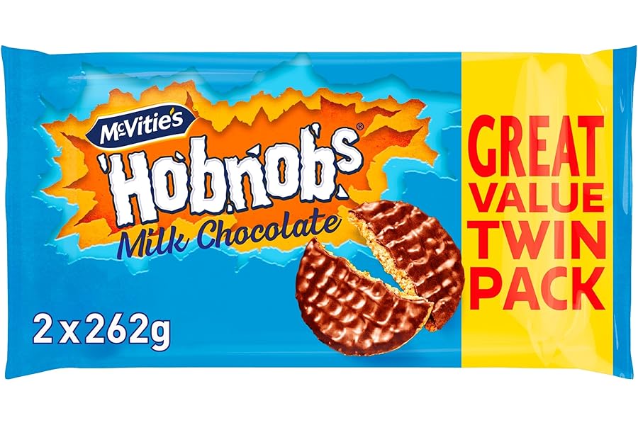 McVitie's Hobnobs The Oaty One, Milk Chocolate Biscuits Twin Pack, 2 x 262 g, 524 g Total