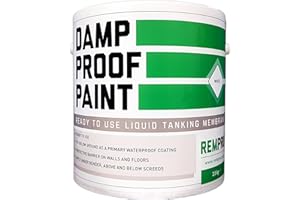 Rempro 2.5kg White Damp Proof Paint - Internal & External Liquid DPM for Water & Vapour Membrane Proofing Applications